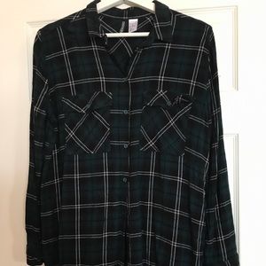 H&M Oversized Plaid Shirt Dress